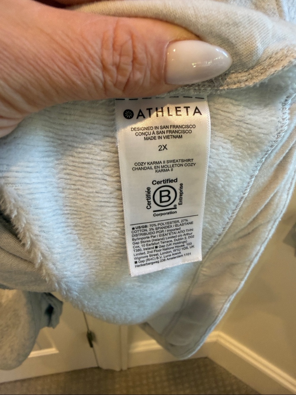 Athleta Cozy Karma II Twist Neck Swaetshirt Size 2X Heather Gray - Picture 5 of 6